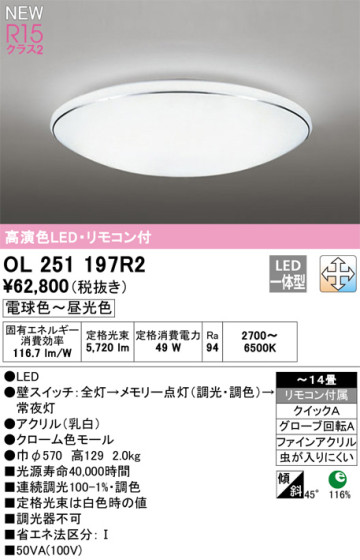 ODELIC ǥå LED 󥰥饤 OL251197R2 ᥤ̿