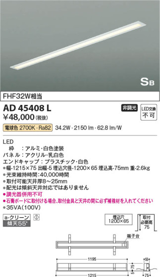 β | Koizumi ߾ SBå饤 AD45408L