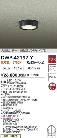 ʼ̿ | DAIKO ŵ LEDʹ󥵡վ DWP-42197Y