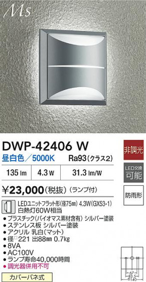 ʼ̿ | DAIKO ŵ LEDȥɥ֥饱å DWP-42406W