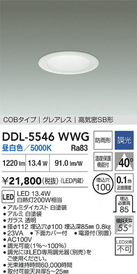 ���ʼ̿�|DAIKO ����ŵ� LED������饤��(��������) DDL-5546WWG