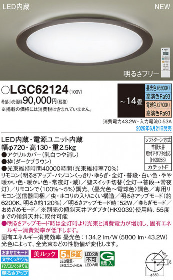 Panasonic ������󥰥饤�� LGC62124 �ᥤ��̿�