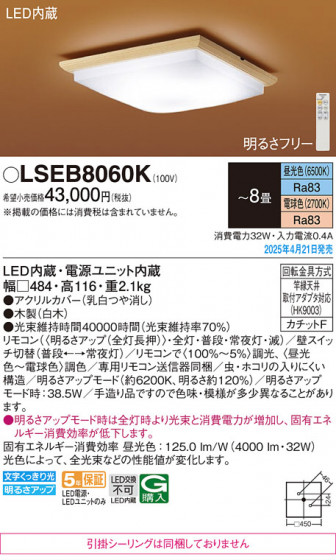 Panasonic ������󥰥饤�� LSEB8060K �ᥤ��̿�