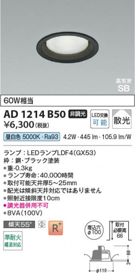 β Koizumi ߾ LEDⵤ̩SB饤 AD1214B50
