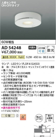 β Koizumi ߾ LEDⵤ̩饤 AD54248