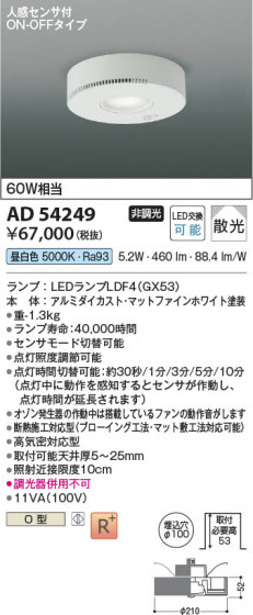 β Koizumi ߾ LEDⵤ̩饤 AD54249
