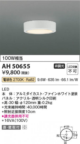 ���β��� Koizumi �������߾��� LED����������� AH50655