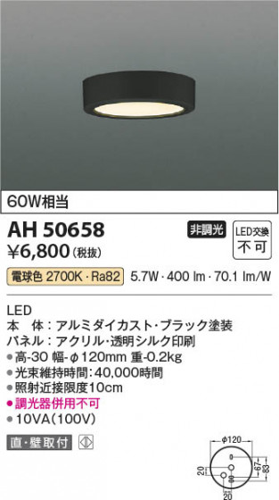 ���β��� Koizumi �������߾��� LED����������� AH50658