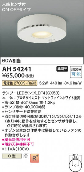 ���β��� Koizumi �������߾��� LED����������� AH54241