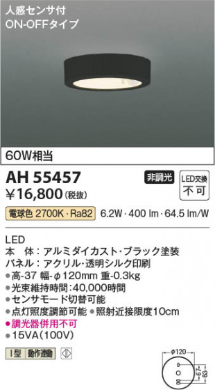 ���β��� Koizumi �������߾��� LED����������� AH55457