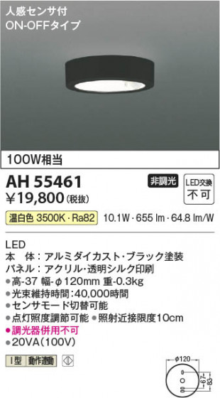 ���β��� Koizumi �������߾��� LED����������� AH55461