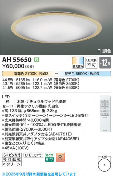 ���β��� Koizumi �������߾��� LED������� AH55650