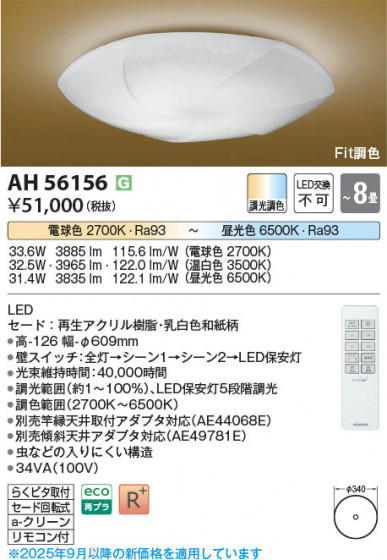 ���β��� Koizumi �������߾��� LED����������� AH56156