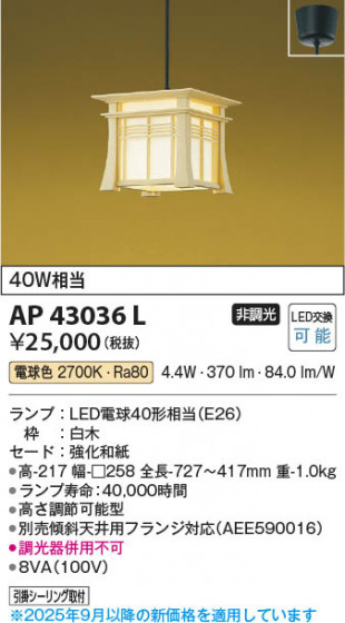 ���β��� Koizumi �������߾��� LED�����ڥ����� AP43036L