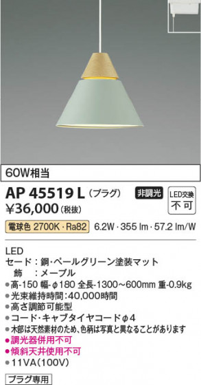 ���β��� Koizumi �������߾��� LED�ڥ����� AP45519L