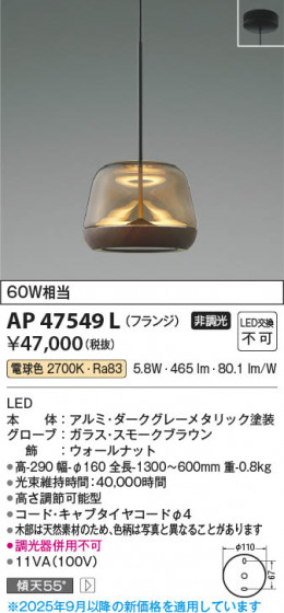 ���β��� Koizumi �������߾��� LED�ڥ����� AP47549L