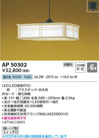 ���β��� Koizumi �������߾��� LED�����ڥ����� AP50302