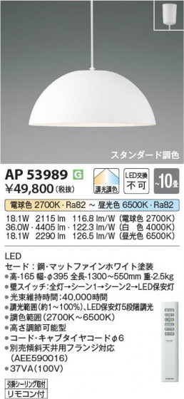 ���β��� Koizumi �������߾��� LED�ڥ����� AP53989