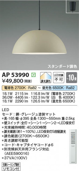 ���β��� Koizumi �������߾��� LED�ڥ����� AP53990