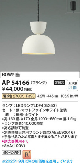 ���β��� Koizumi �������߾��� LED�ڥ����� AP54166