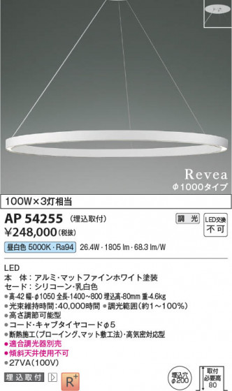 ���β��� Koizumi �������߾��� LED�ڥ����� AP54255