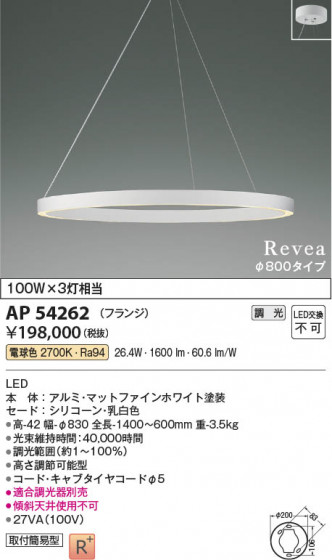 ���β��� Koizumi �������߾��� LED�ڥ����� AP54262