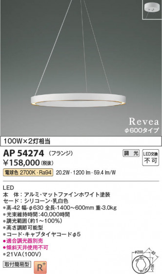 ���β��� Koizumi �������߾��� LED�ڥ����� AP54274
