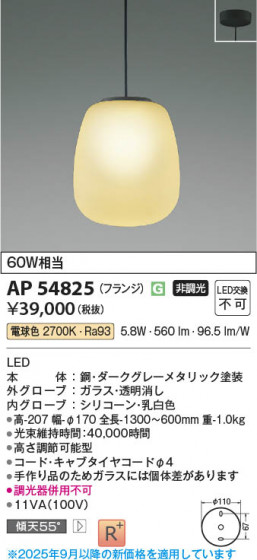 ���β��� Koizumi �������߾��� LED�ڥ����� AP54825