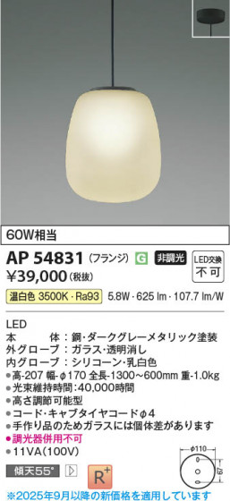 ���β��� Koizumi �������߾��� LED�ڥ����� AP54831