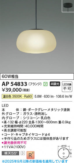 ���β��� Koizumi �������߾��� LED�ڥ����� AP54833