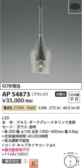 ���β��� Koizumi �������߾��� LED�ڥ����� AP54873