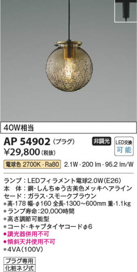 ���β��� Koizumi �������߾��� LED�ڥ����� AP54902