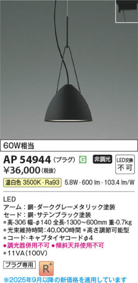 ���β��� Koizumi �������߾��� LED�ڥ����� AP54944