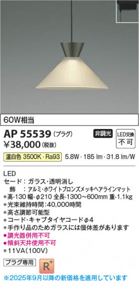 ���β��� Koizumi �������߾��� LED�ڥ����� AP55539