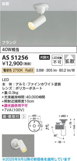 ���β��� Koizumi �������߾��� LED���ݥåȥ饤�� AS51256