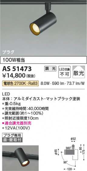 ���β��� Koizumi �������߾��� LED���ݥåȥ饤�� AS51473