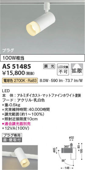 ���β��� Koizumi �������߾��� LED���ݥåȥ饤�� AS51485