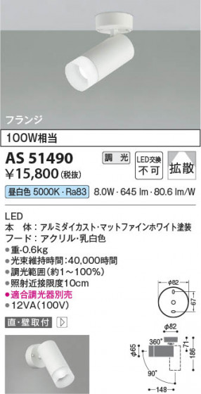 ���β��� Koizumi �������߾��� LED���ݥåȥ饤�� AS51490