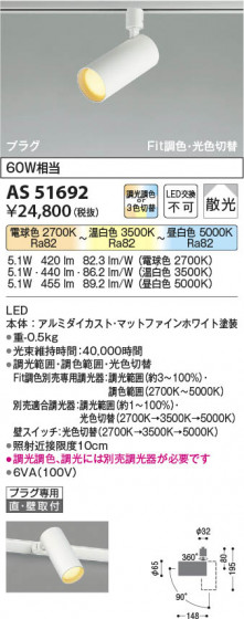 ���β��� Koizumi �������߾��� LED���ݥåȥ饤�� AS51692