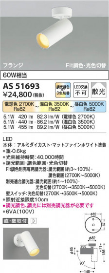 ���β��� Koizumi �������߾��� LED���ݥåȥ饤�� AS51693