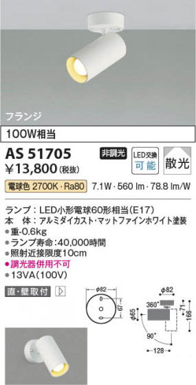 ���β��� Koizumi �������߾��� LED���ݥåȥ饤�� AS51705