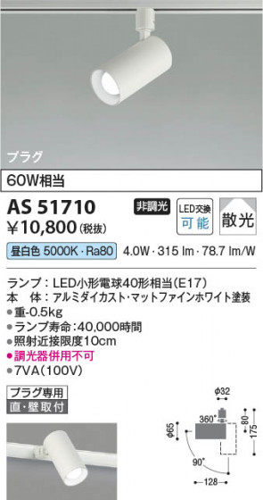 ���β��� Koizumi �������߾��� LED���ݥåȥ饤�� AS51710