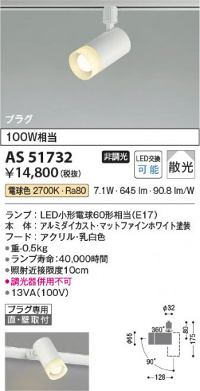 ���β��� Koizumi �������߾��� LED���ݥåȥ饤�� AS51732