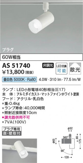 ���β��� Koizumi �������߾��� LED���ݥåȥ饤�� AS51740