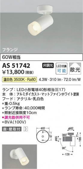 ���β��� Koizumi �������߾��� LED���ݥåȥ饤�� AS51742