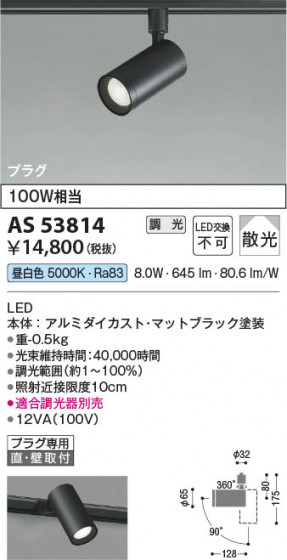 ���β��� Koizumi �������߾��� LED���ݥåȥ饤�� AS53814