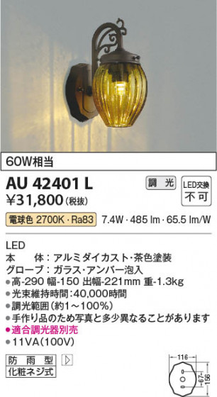 ���β��� Koizumi �������߾��� LED�ɱ����֥饱�å� AU42401L