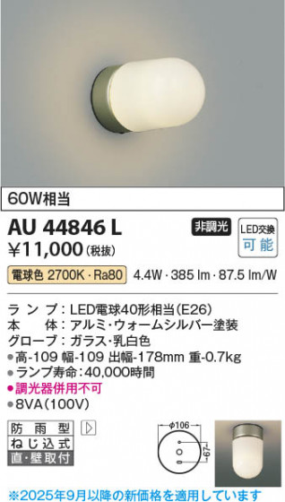 ���β��� Koizumi �������߾��� LED�ɱ����֥饱�å� AU44846L