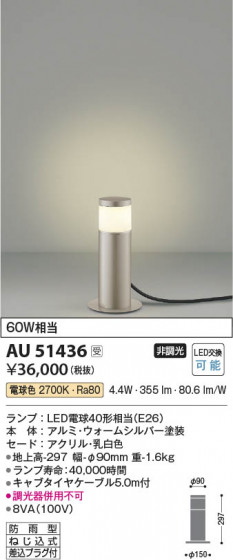 ���β��� Koizumi �������߾��� LED�����ǥ�饤�� AU51436