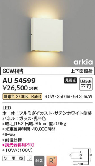 ���β��� Koizumi �������߾��� LED�ɱ����֥饱�å� AU54599